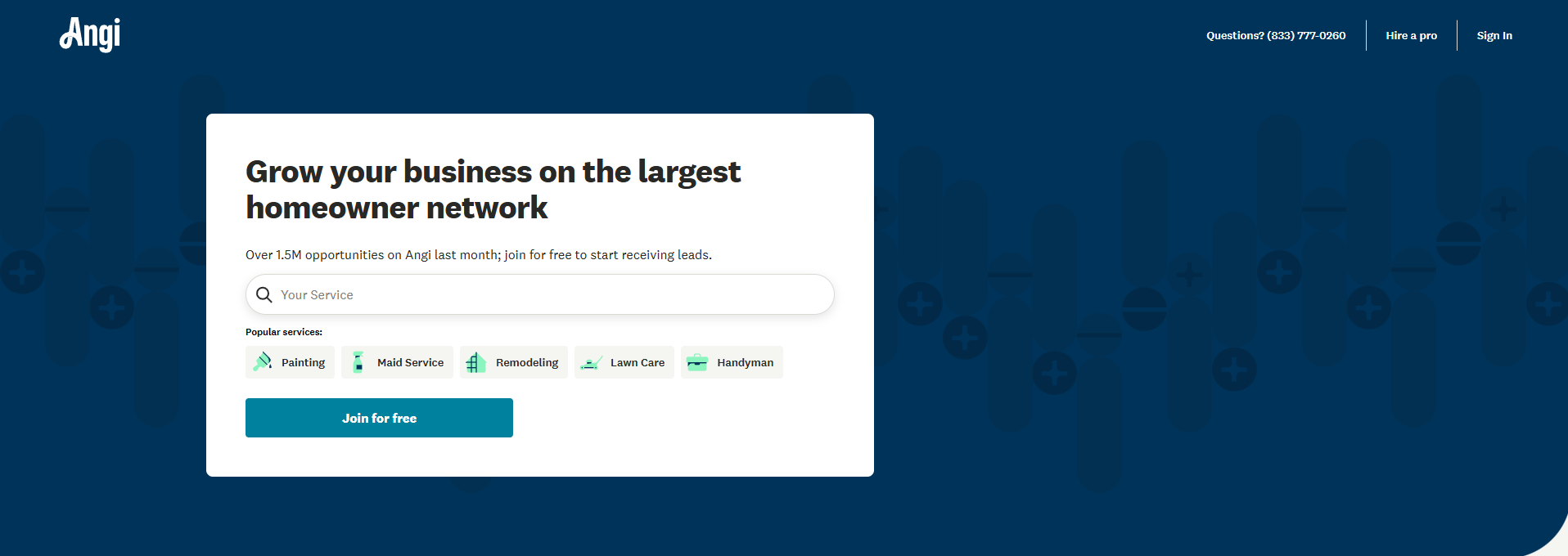 Angi lead generation platform