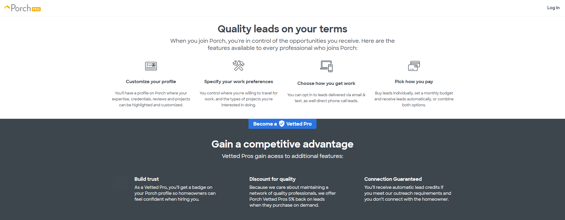 Porch contractor platform